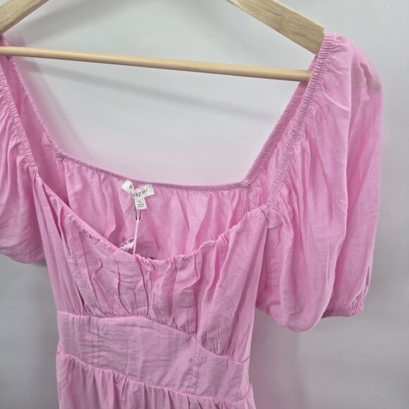 Blu Pepper Pink Feminine Open Back Tie Fairy Puff Sleeve Large - Picture 8 of 15